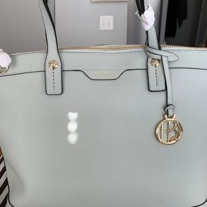 Henri Bendel West 57 blue/grey large satchel